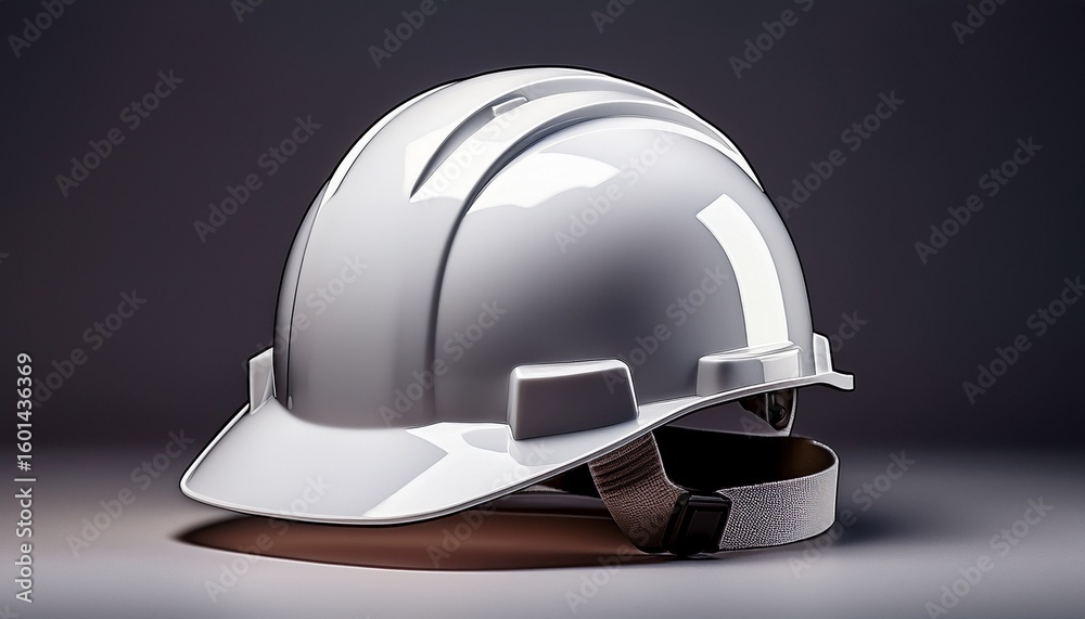 Fototapeta premium isolated white construction helmet in a clean mockup style generative ai
