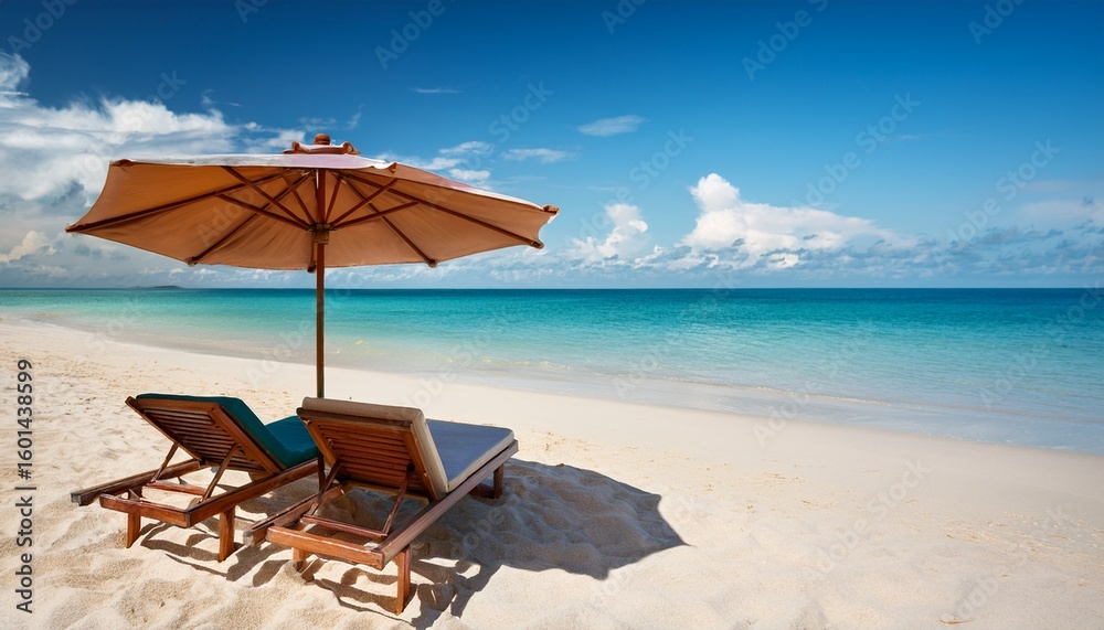 beach chair with umbrella on the beach beach chair with umbrella on the beach