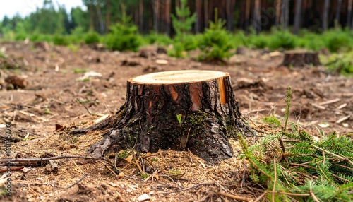 Wallpaper Mural Forest clearing with tree stump Torontodigital.ca