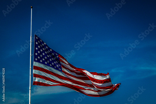 An American Flag at Half-Staff