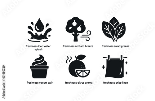 solid icon isolated freshness iced water splash freshness orchard breeze freshness salad freshness yogurt swirl freshness cits aroma freshness n