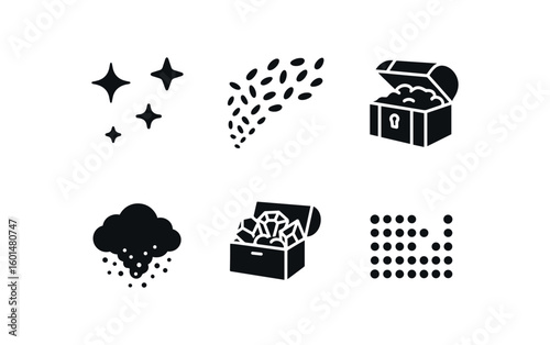 solid icon isolated abundance starfield sky abundance seed scatter abundance wealth chest abundance pollen cloud abundance gemstone trove abundance data