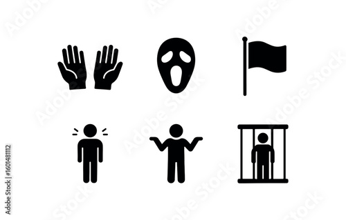 solid icon isolated helplessness empty hands icon helplessness silent scream mask helplessness sur flag helplessness frozen stance diagram helplessness shg gesture helplessness isolation