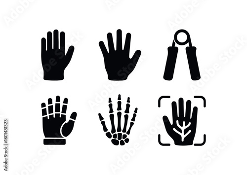 solid icon isolated hand glove r hand palm print hand grip strengthener hand eoskeleton glove hand joint model hand vein scanner