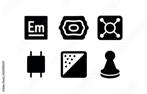 solid icon isolated element compound builder element heatmap layer element sensor node element circuit component element material sample element game piece