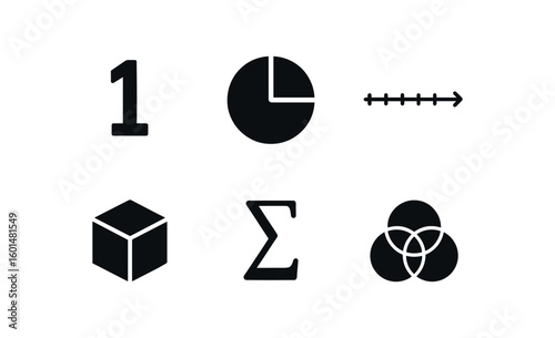 solid icon isolated whole integer unit whole pie chart whole number whole object model whole sum total whole grouping