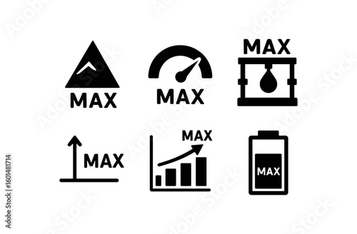 solid icon isolated maimum peak indicator maimum value gauge maimum load test rig maimum threshold limit maimum performance chart maimum capacity indicator