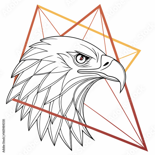 A stylized vector illustration featuring a wild bird like an eagle or owl in flight, carrying or emerging from an envelope, symbolizing nature and communication in art design