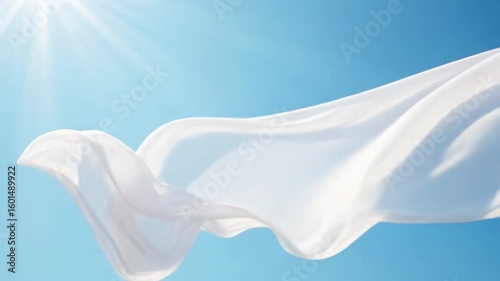 Abstract soft texture in clean white and blue, wellness and spa background with copy space