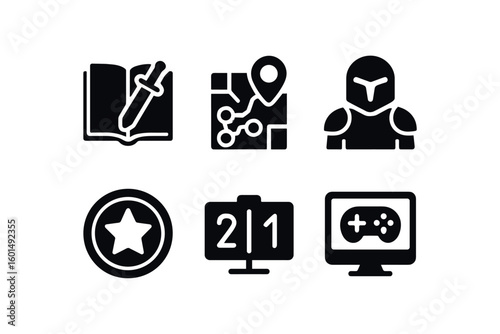 solid icon isolated games lore games strategy games avatar games token games scoreboard games session