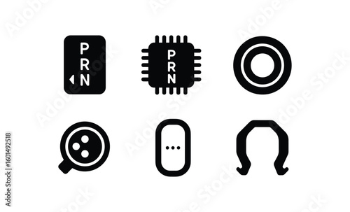 solid icon isolated electronic gear selector CAN bus connector electronic gear selector firmware chip electronic gear selector grommet seal electronic gear selector track wheel electronic