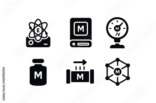 solid icon isolated mass to energy converter mass storage device mass density gauge mass calibration mass flu sensor mass simulation model