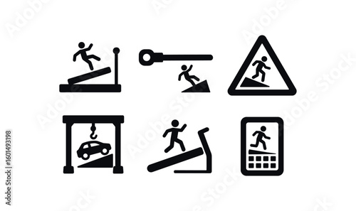 solid icon isolated slippage friction tester slippage torque wrench slippage warning sign slippage slipway crane slippage treadmill belt slippage sensor pad