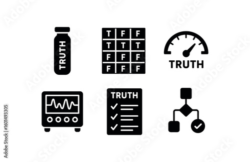 solid icon isolated tth sem vial tth table chart tth scale gauge tth detection polygraph tth statement log tth validation algorithm