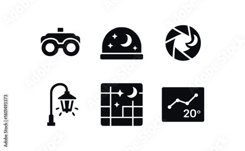 solid icon isolated night vision goggles night sky dome night shutter speed setting night street lamp night star map night temperature chart