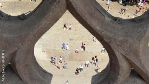 From Above: Barcelona City Life Through Cathedral Balustrade