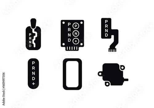 solid icon isolated electronic gear selector selector switch pad electronic gear selector control PCB electronic gear selector ribbon cable electronic gear selector LED indicator electronic