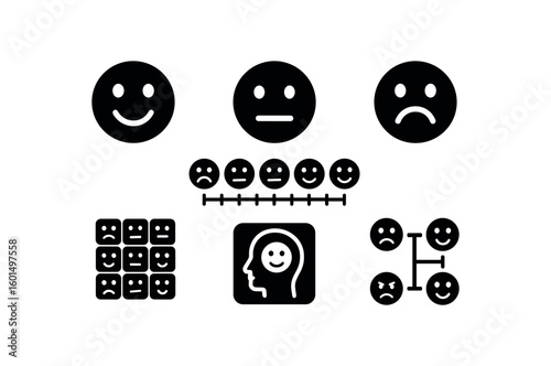 solid icon isolated facial epression classifier facial epression icon facial epression intensity scale facial epression recognition model facial epression dataset facial epression mapping