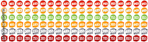Sale banners design template, set discount tags, vector 