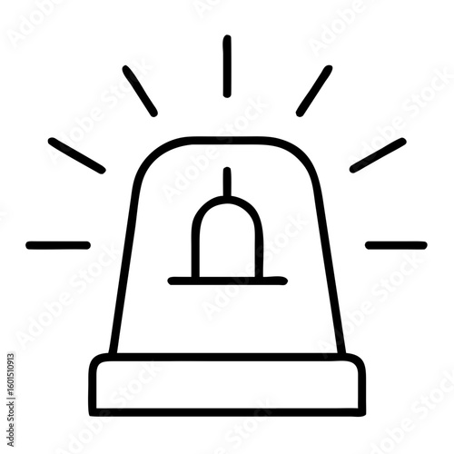 Alarm siren outlined icon on transparent background  