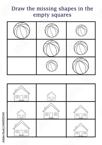 Draw the missing shapes
