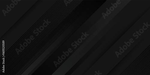 Black abstract background. Elegant dark diagonal shape elements.