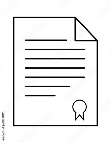 A blank document with a folded corner and a seal, representing legal or official paperwork.