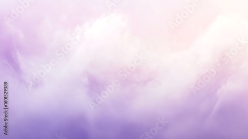 Ethereal pastel sky background with soft clouds. Dreamy purple and pink sky backdrop