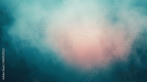 Abstract teal and pink cloudscape background with soft pastel colors for dreamy mood