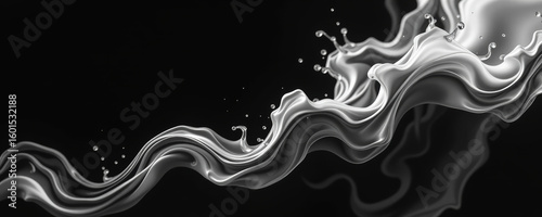 Fluid movement creates elegant wave of white and black