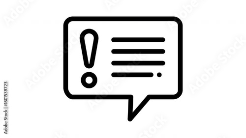 important warning message line icon animation
