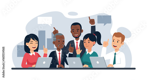Diverse business team brainstorming, perfect for website banners or presentations.