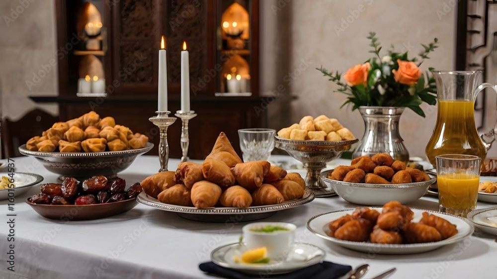 Naklejka premium Iftar Table During Ramadan 4