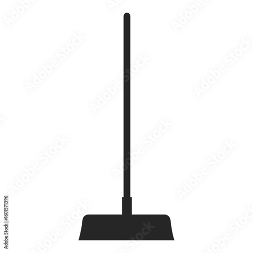 Push broom for yard work work as a silhouette vector icon