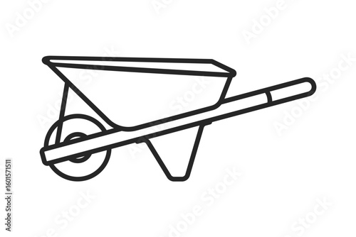 Wheelbarrow as an outline vector icon