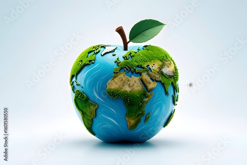 World apple earth day concept image showing environment and healthy planet initiative