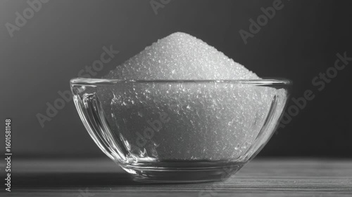 Close up of sugar bowl on table.