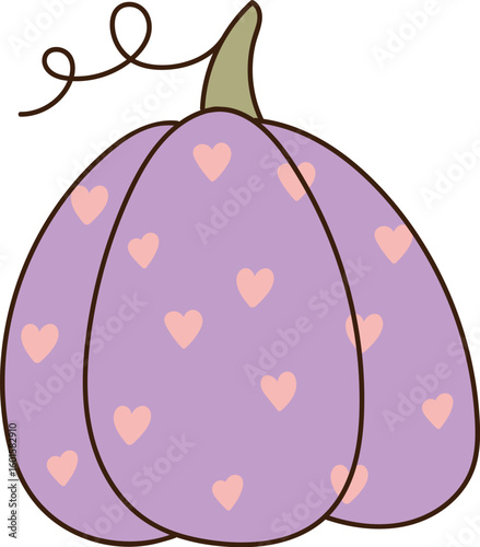 Groovy Heart Patterned Pumpkin