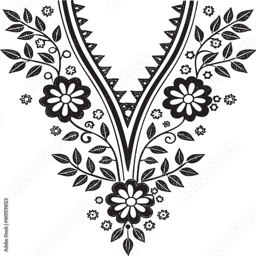 floral neckline design element