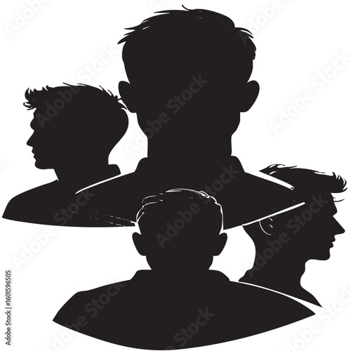 silhouette of men's side views