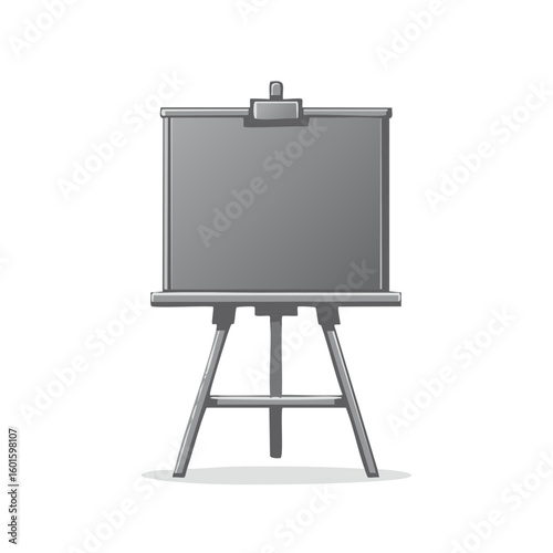 Isolated gray artist easel illustration ready for canvas drawing art presentation