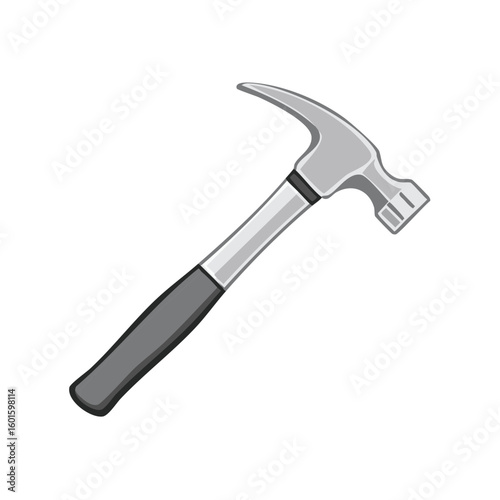 Illustration depicting claw hammer used for carpentry, construction, renovation and various handyman projects