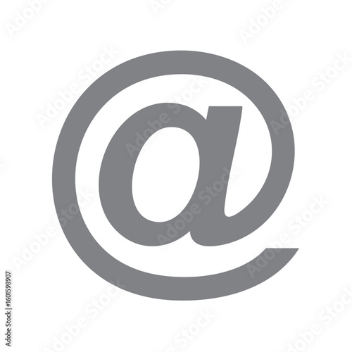 Wallpaper Mural Simple Gray At Sign Graphic for Email and Online Communication Purposes Torontodigital.ca