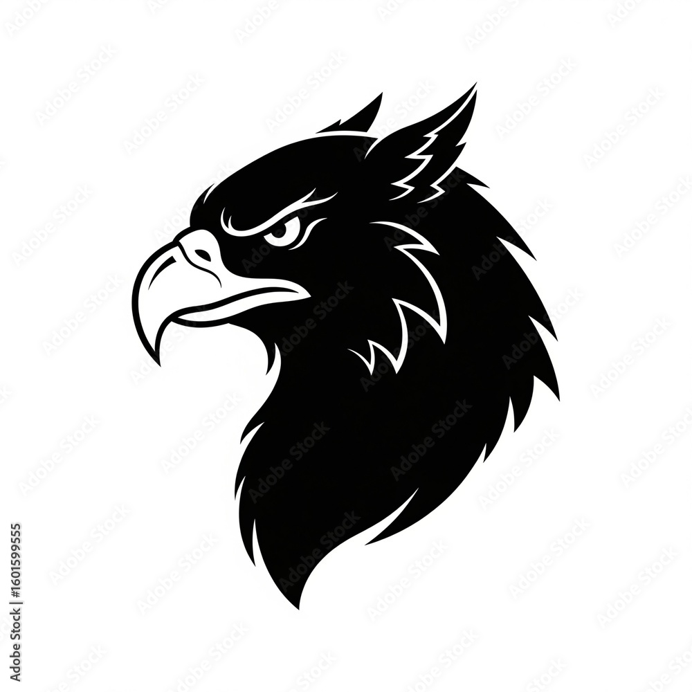 Fototapeta premium Animal Head Silhouette Vector Mascot on White Background
