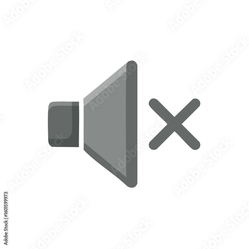 Mute Icon Graphic Representation of Sound Off Symbol  Silence Mode Communication Notification Simple Design