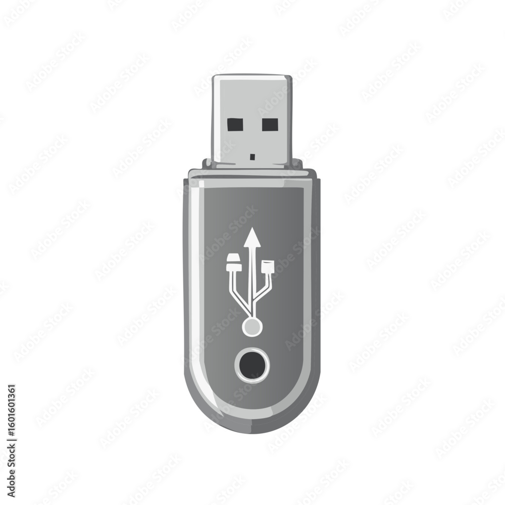 Obraz premium Hand drawn USB Drive Vector Illustration for Portable Data Storage