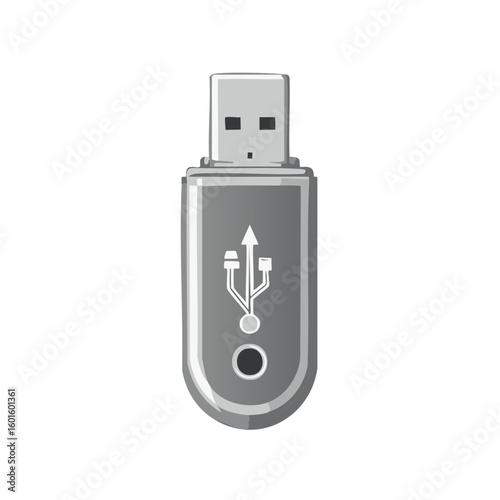 Hand drawn USB Drive Vector Illustration for Portable Data Storage
