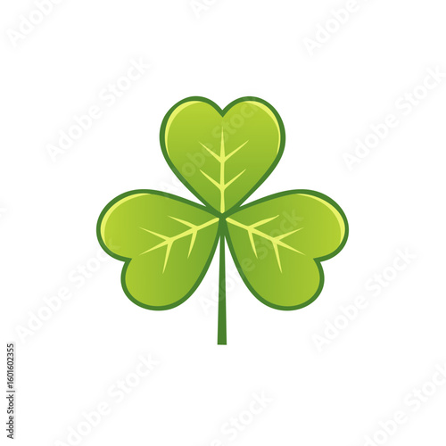 Green Shamrock with Three Leaves Illustration for St Patricks Day Festive Holiday Decoration