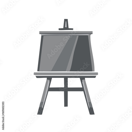 Artist's Gray Easel Illustration for Artwork Display, Stand, Studio and Classroom Learning