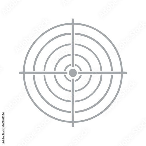 Silver Circle Target with Crosshairs Graphic Illustration for Precision Focus and Accuracy Purposes